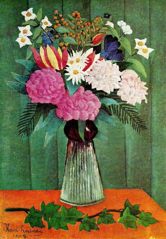 Henri Rousseau blommor i vas France oil painting art